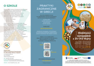 Ulotka pod hasłem "Praktyki zagraniczne w Grecji"